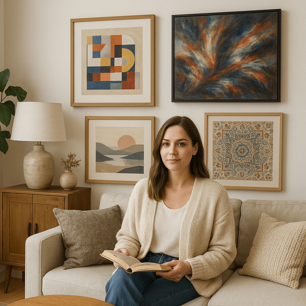 AI-generated artwork on canvas