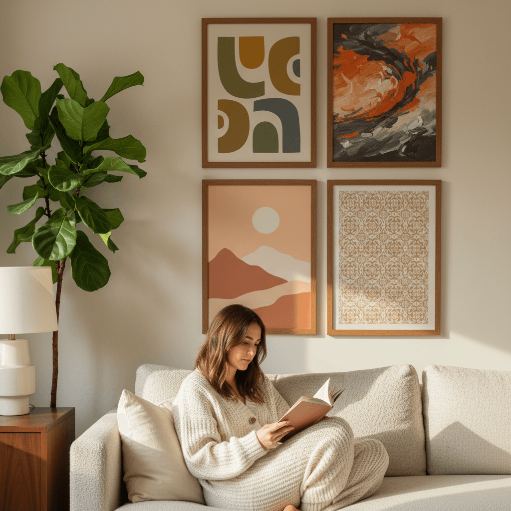 AI-generated artwork on canvas